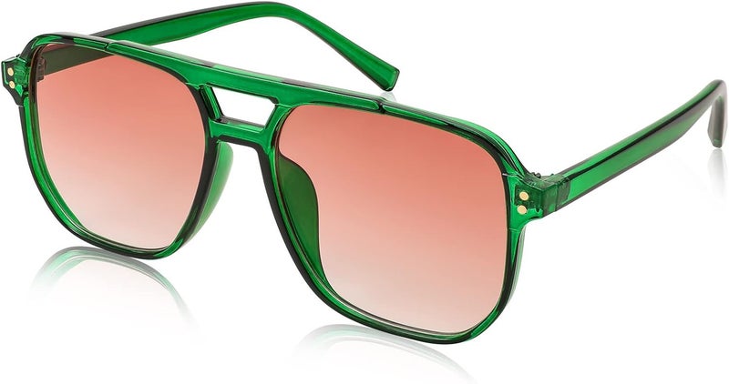 FEISEDY Retro Square Aviator Sunglasses Women Men 70s Vintage Trendy Plastic Frame Sun Glasses B2835 - Image 1
